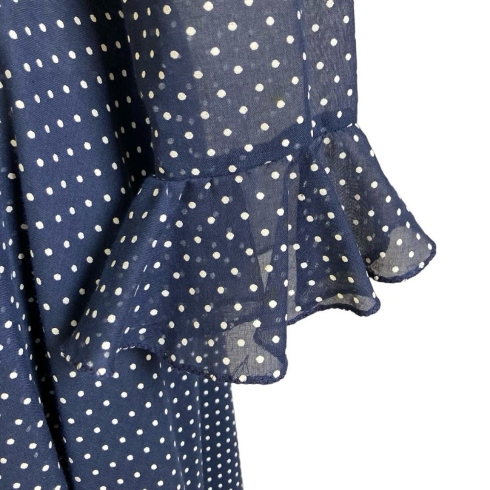 Rona New York Vintage 70s Swiss Dot Ruffle Maxi D… - image 8